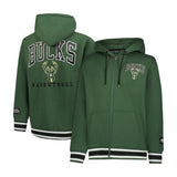 Ultra Game Men's NBA Official MVP Premium Quality Full Zip Hoodie Jacket | Milwaukee Bucks