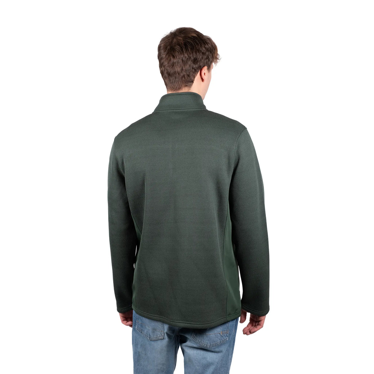 Ultra Game Men's NBA Official Super Soft Quarter Zip Sweatshirt with Zipper Pockets | Milwaukee Bucks
