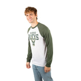 Ultra Game Men’s NBA Official Super Soft Raglan Baseball T-Shirt | Milwaukee Bucks