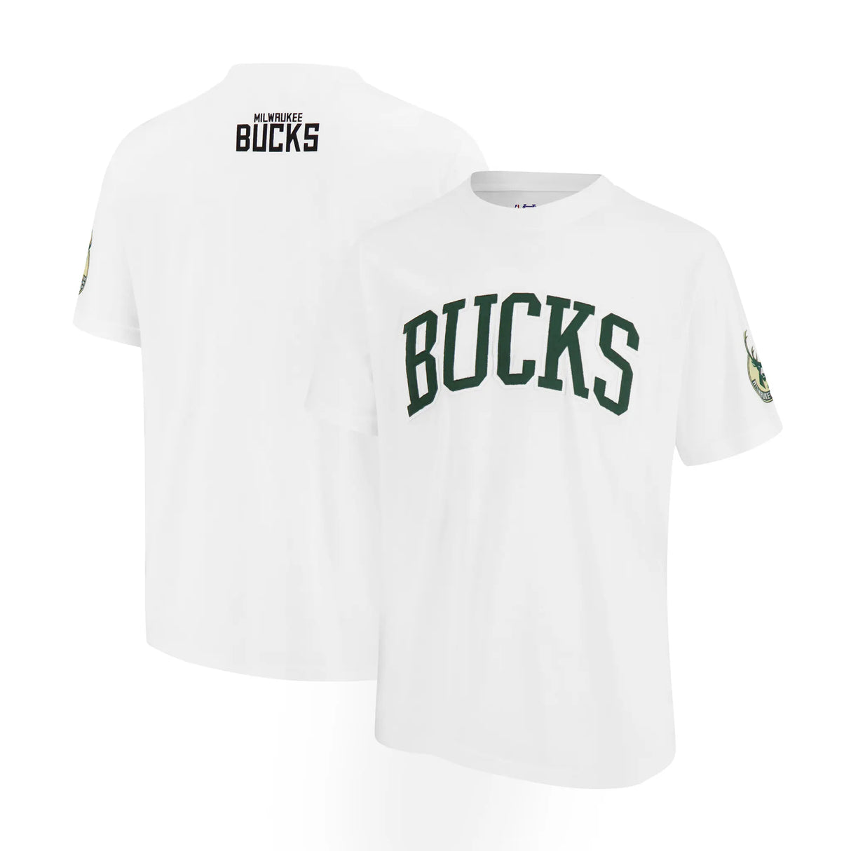 Ultra Game Men's NBA Official Embroidered Letters Super Soft T-Shirt | Milwaukee Bucks