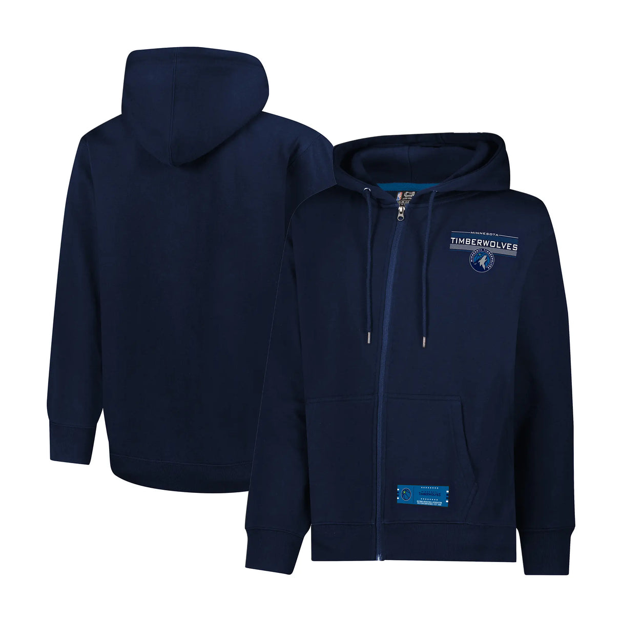 Ultra Game Men's NBA Official Super Soft Driver Full Zip Hoodie Jacket Sweatshirt | Minnesota Timberwolves