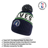 Ultra Game Men's NBA Official Super Soft Winter Beanie Hat with Extra Warm Touch Screen Gloves | Minnesota Timberwolves