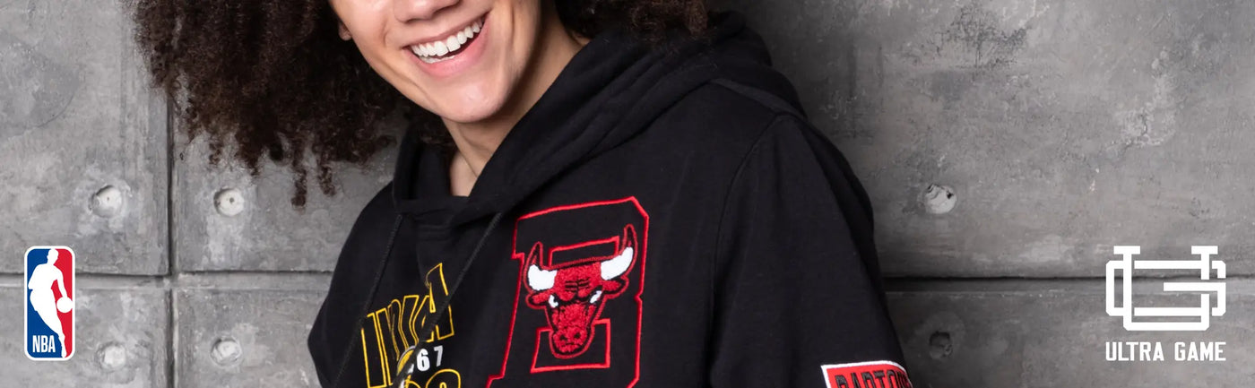 ultra game mens nba official multi logo team color black soft fleece hoodie men sweatshirt banner 1