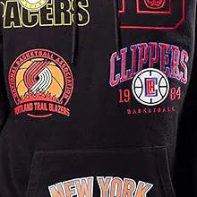 ultra game mens nba official multi logo team color black soft fleece hoodie men sweatshirt feature 2