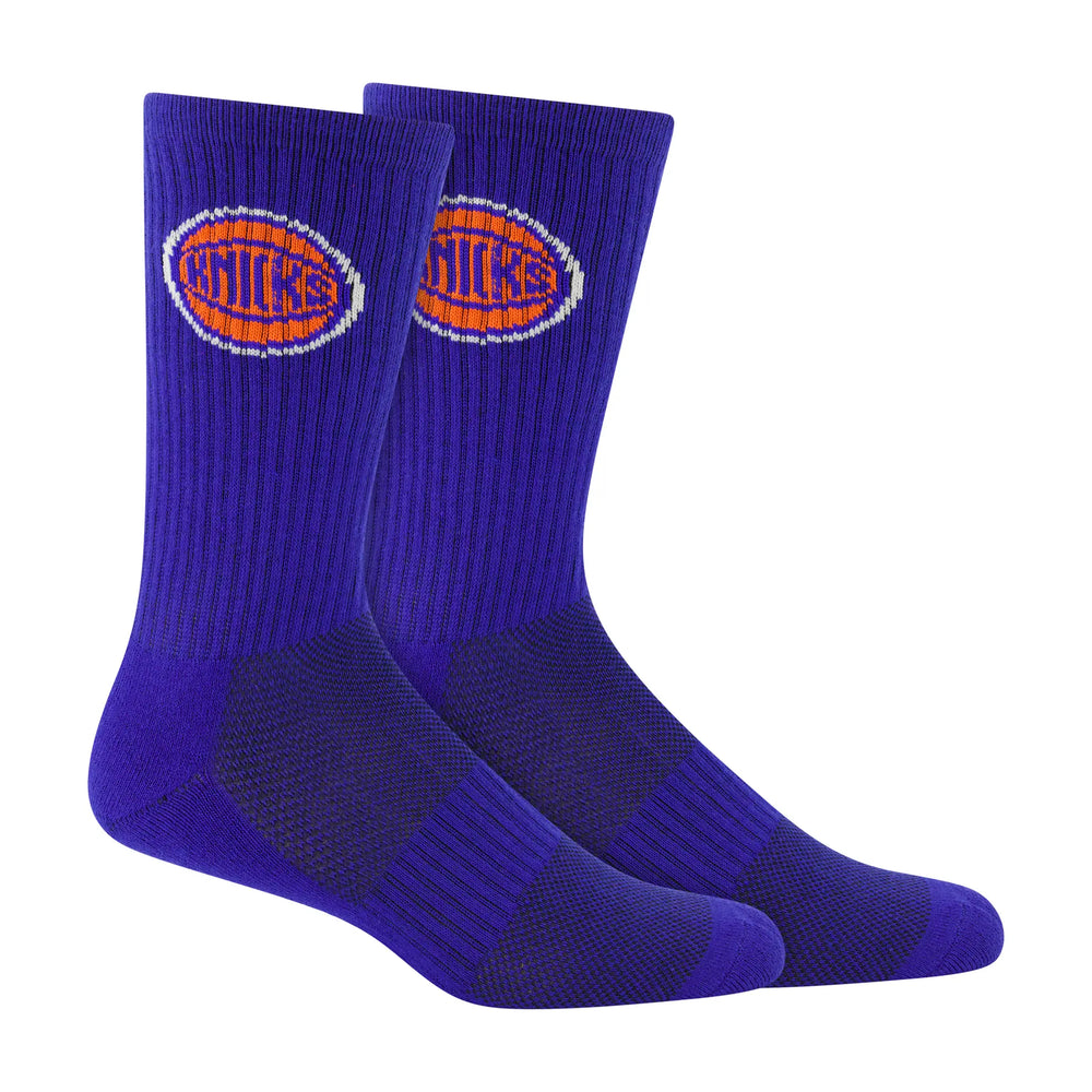 Ultra Game Men's NBA Official Athletic Cushioned Core Logo Team Crew Socks - 3 Pack | New York Knicks
