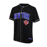 Ultra Game Men’s NBA Official Super Soft Button Down Jersey Baseball Shirt | New York Knicks