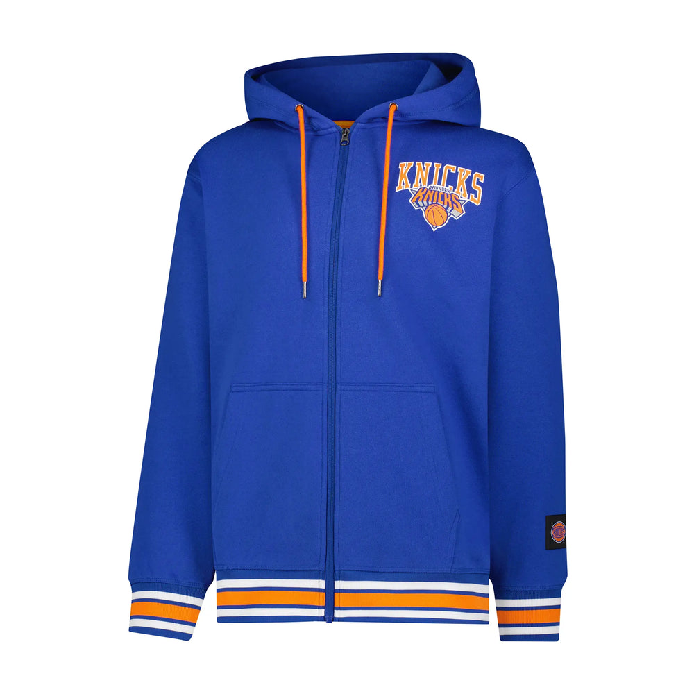 Ultra Game Men's NBA Official MVP Premium Quality Full Zip Hoodie Jacket | New York Knicks