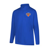 Ultra Game Men's NBA Official Super Soft Quarter Zip Long Sleeve T-Shirt | New York Knicks