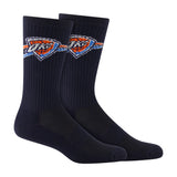 Ultra Game Men's NBA Official Athletic Cushioned Core Logo Team Crew Socks - 3 Pack | Oklahoma City Thunder