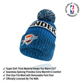 Ultra Game Men's NBA Official Super Soft Winter Beanie Hat with Extra Warm Touch Screen Gloves | Oklahoma City Thunder