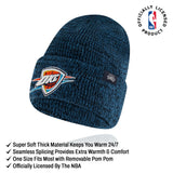 Ultra Game Men's NBA Official Super Soft Winter Beanie Knit Hat with Extra Warm Touch Screen Gloves | Oklahoma City Thunder