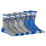 Ultra Game Men's NBA Official Athletic Cushioned Secure Fit Team Crew Socks - 3 Pack | Orlando Magic