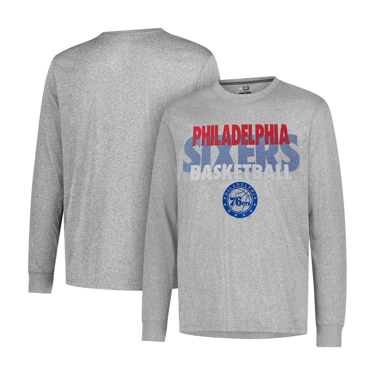 Ultra Game Men’s NBA Official Super Soft Supreme Long Sleeve T-Shirt | Philadelphia 76ers