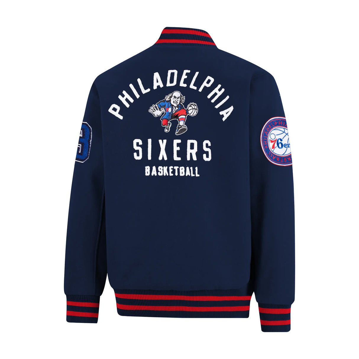 Ultra Game Men’s NBA Official Game Time Varsity Jacket | Philadelphia 76ers