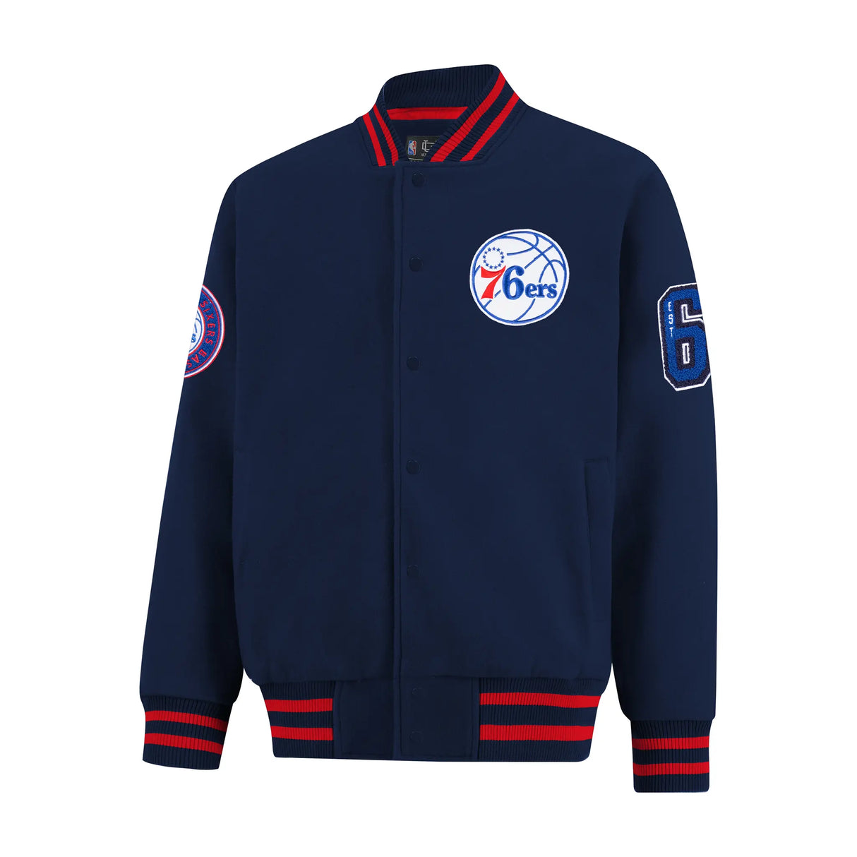 Ultra Game Men’s NBA Official Game Time Varsity Jacket | Philadelphia 76ers