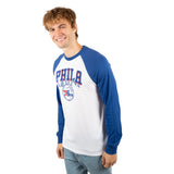 Ultra Game Men’s NBA Official Super Soft Raglan Baseball T-Shirt | Philadelphia 76ers