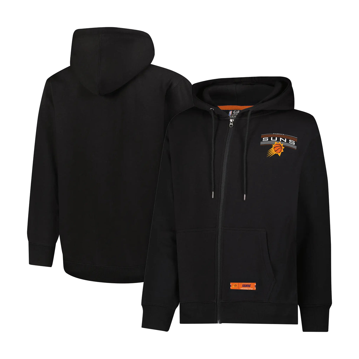 Ultra Game Men's NBA Official Super Soft Driver Full Zip Hoodie Jacket Sweatshirt | Phoenix Suns