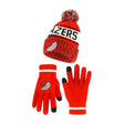 Ultra Game Men's NBA Official Super Soft Winter Beanie Hat with Extra Warm Touch Screen Gloves | Portland Trail Blazers