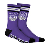 Ultra Game Men's NBA Official Athletic Cushioned Secure Fit Team Crew Socks - 3 Pack | Sacramento Kings