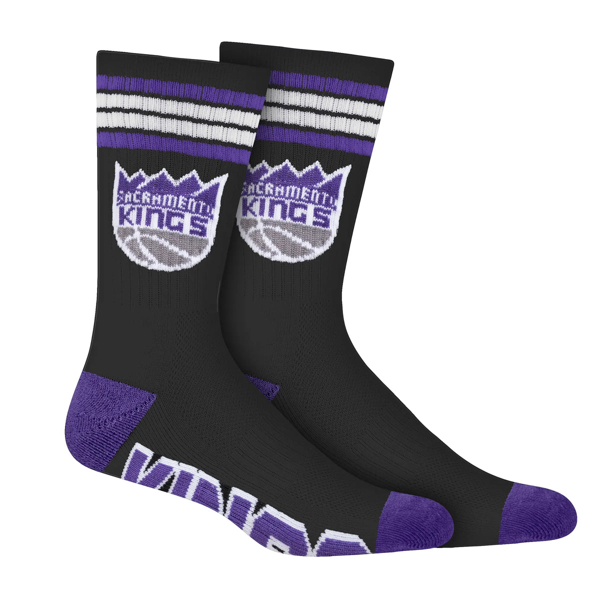 Ultra Game Men's NBA Official Athletic Cushioned Secure Fit Team Crew Socks - 3 Pack | Sacramento Kings