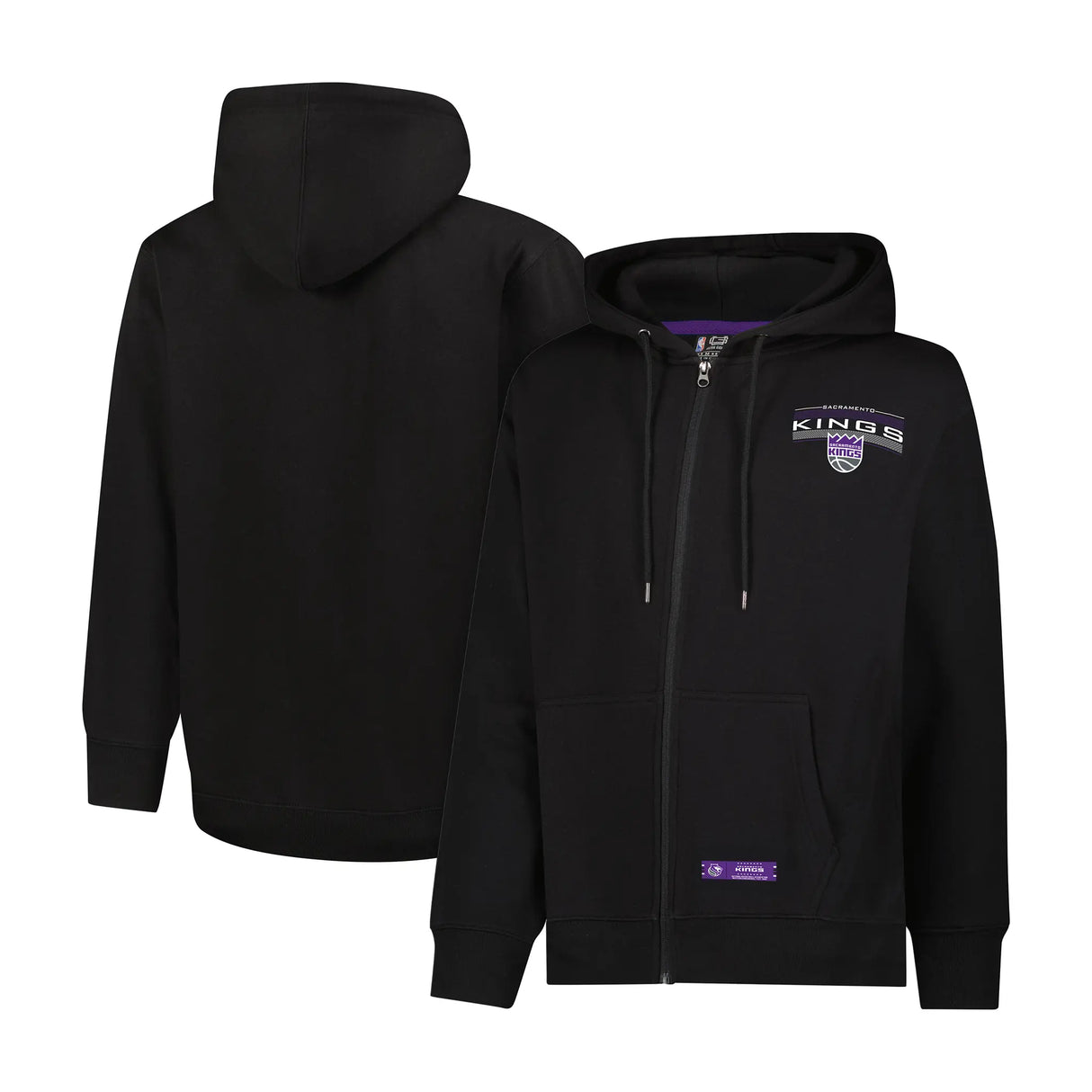 Ultra Game Men's NBA Official Super Soft Driver Full Zip Hoodie Jacket Sweatshirt | Sacramento Kings
