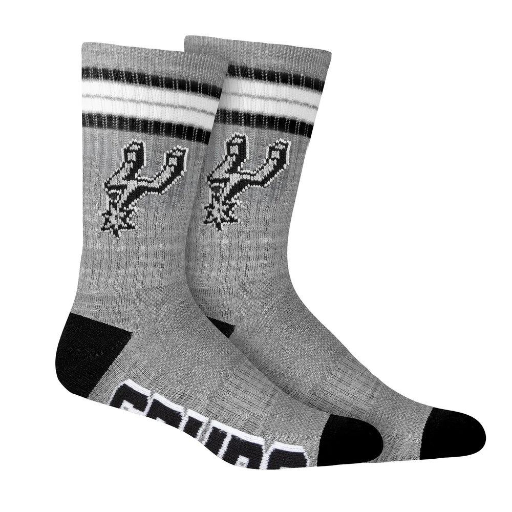 Ultra Game Men's NBA Official Athletic Cushioned Secure Fit Team Crew Socks - 3 Pack | San Antonio Spurs