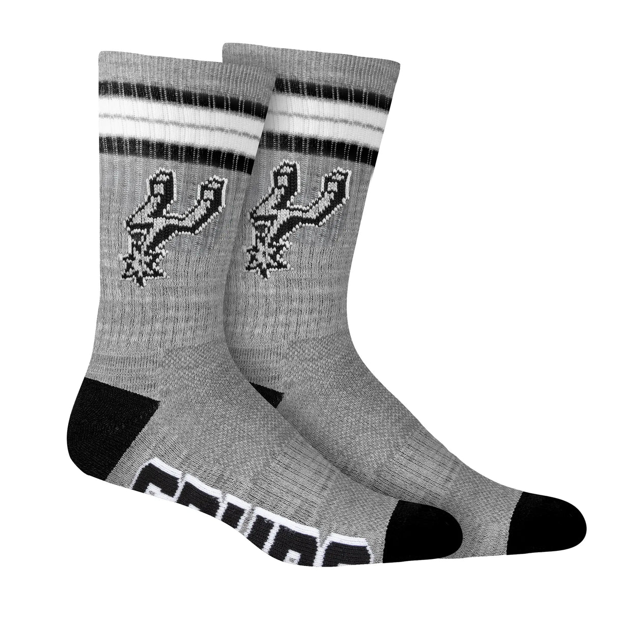 Ultra Game Men's NBA Official Athletic Cushioned Secure Fit Team Crew Socks - 3 Pack | San Antonio Spurs