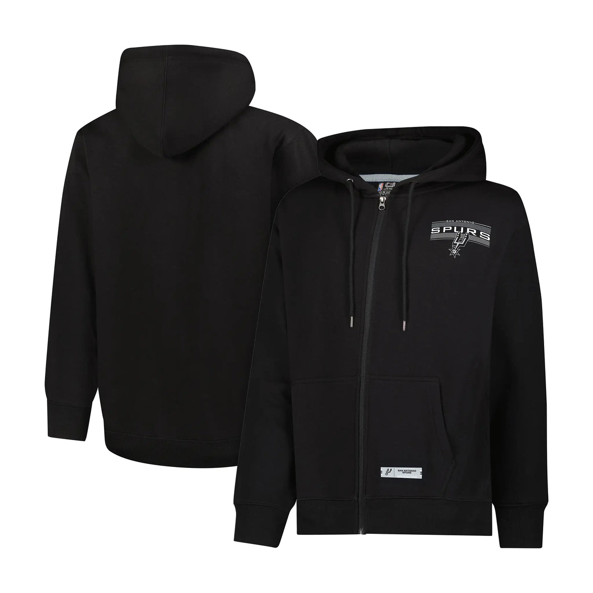 Ultra Game Men's NBA Official Super Soft Driver Full Zip Hoodie Jacket Sweatshirt | San Antonio Spurs