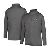Ultra Game Men's NBA Official Super Soft Quarter Zip Long Sleeve T-Shirt | San Antonio Spurs