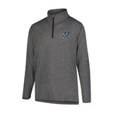 Ultra Game Men's NBA Official Super Soft Quarter Zip Long Sleeve T-Shirt | San Antonio Spurs