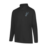 Ultra Game Men's NBA Official Super Soft Quarter Zip Long Sleeve T-Shirt | San Antonio Spurs