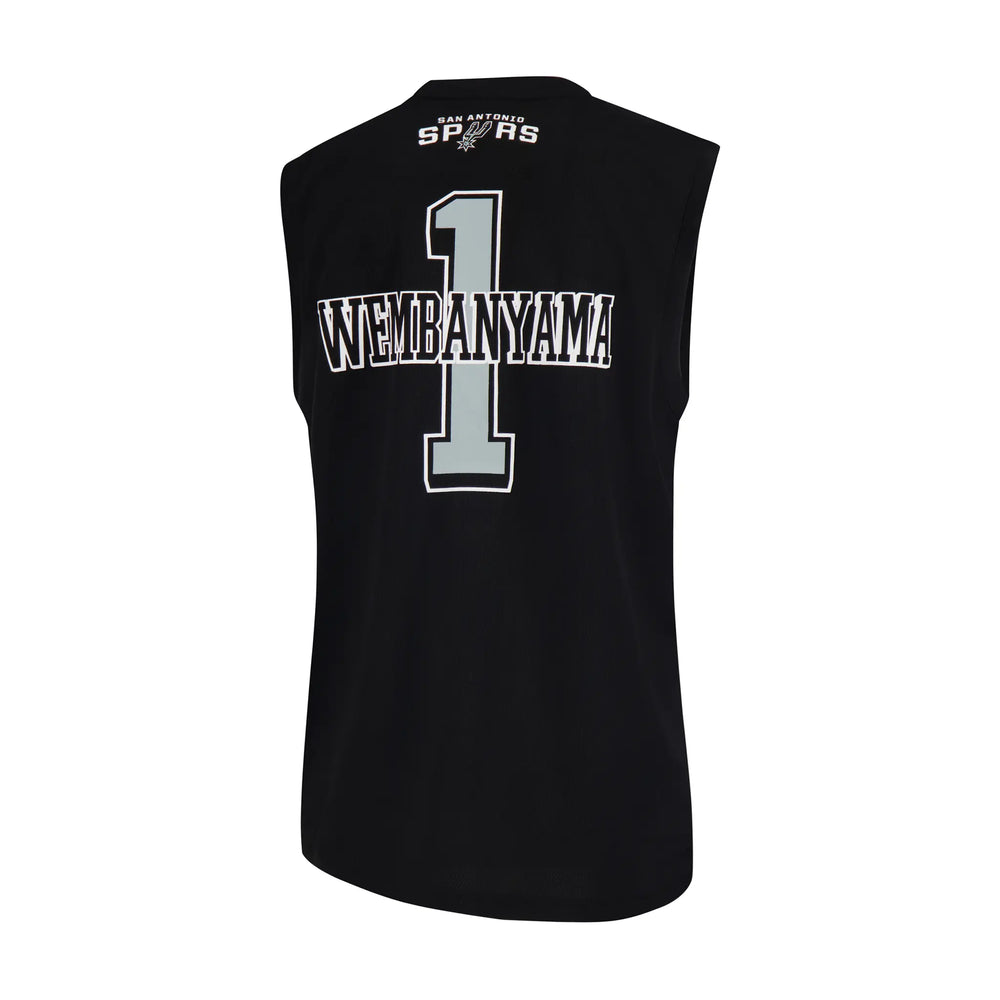 Ultra Game Men's NBA Official Sleeveless Players Mesh Tank Top Muscle T-Shirt | San Antonio Spurs - Victor Wembanyama