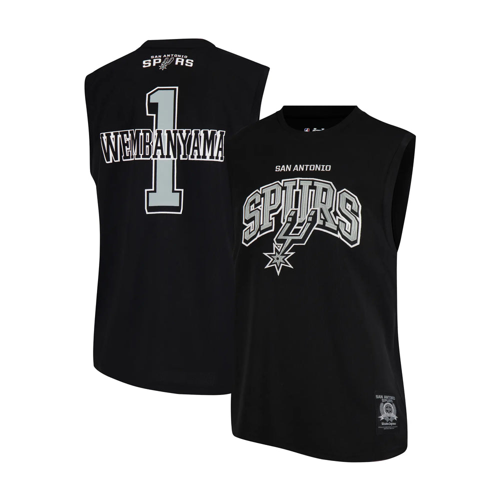 Ultra Game Men's NBA Official Sleeveless Players Mesh Tank Top Muscle T-Shirt | San Antonio Spurs - Victor Wembanyama