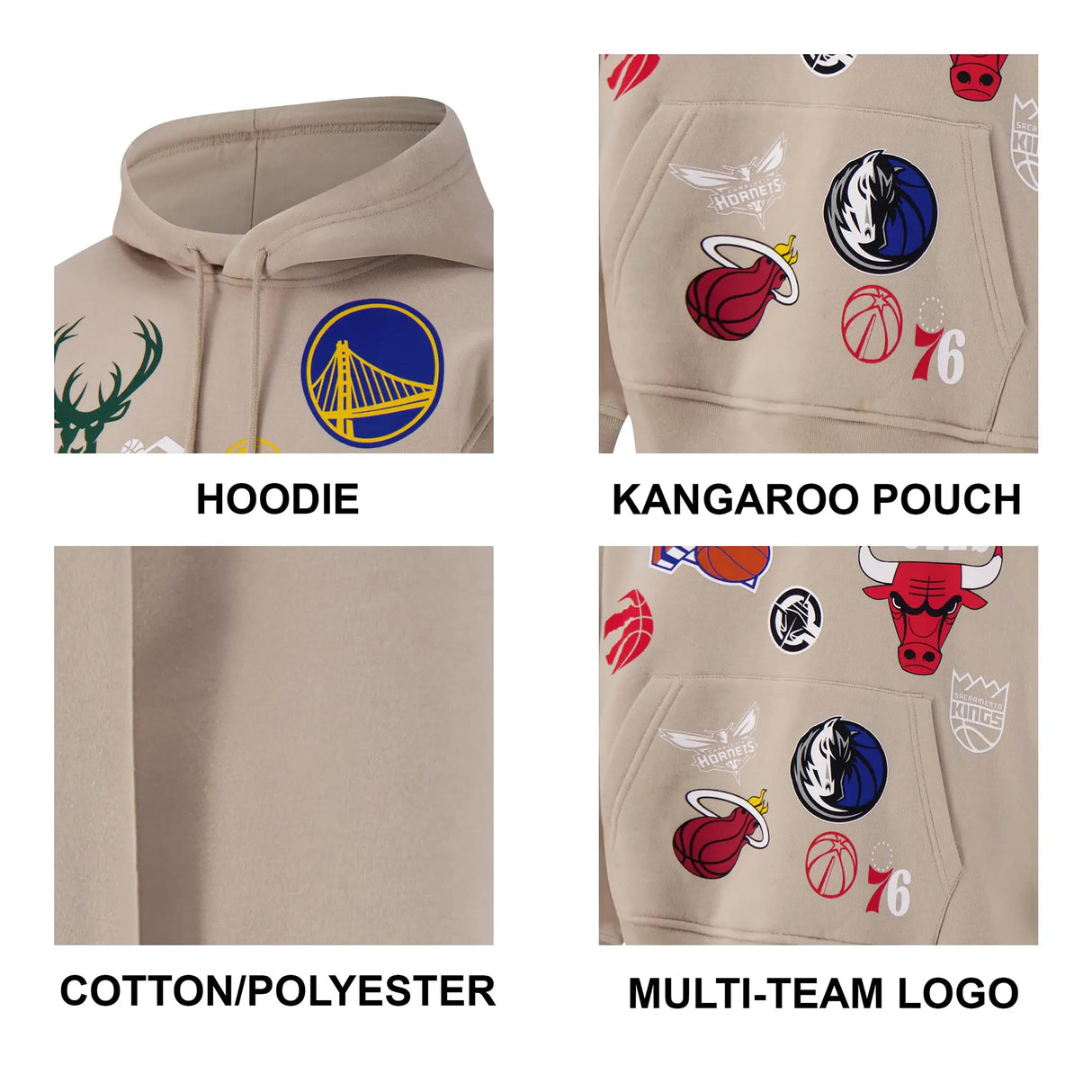 Ultra Game Men's NBA Official Super Soft Multi-Team Hoodie Sweatshirt | Multi-Team