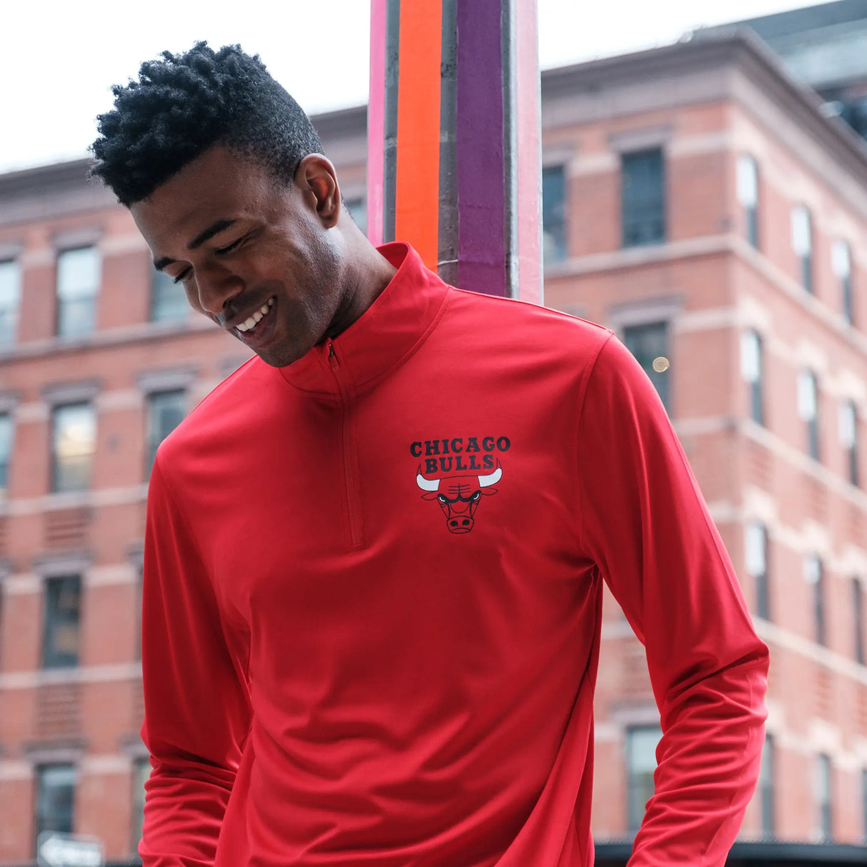 Ultra Game Men's NBA Official Super Soft Quarter Zip Long Sleeve T-Shirt | Utah Jazz