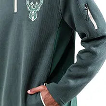ultra game mens nba official team color super soft quarter zip sweatshirt with zipper pockets feature 3