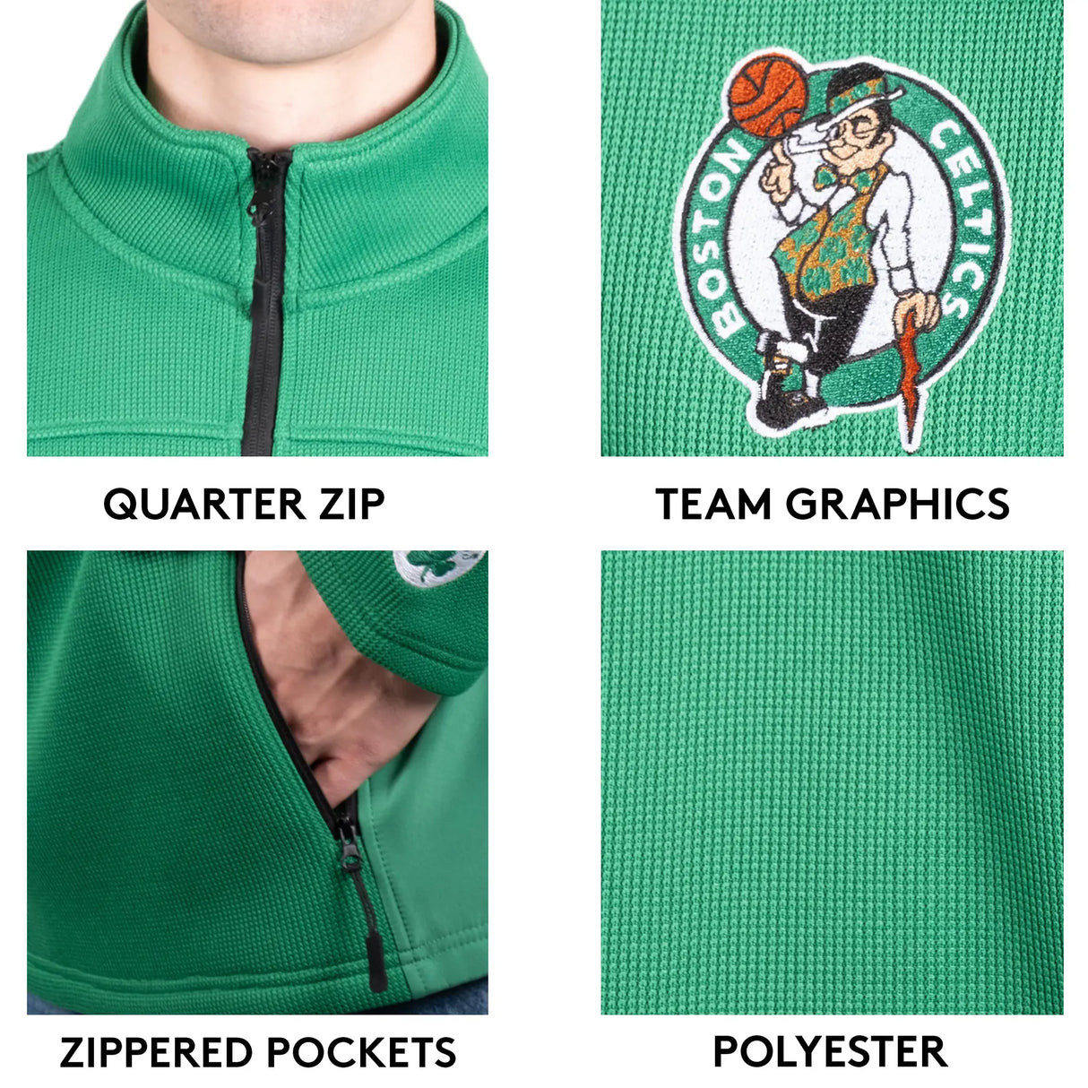 Ultra Game Men's NBA Official Super Soft Quarter Zip Sweatshirt with Zipper Pockets | New York Knicks