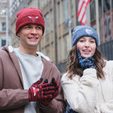 Ultra Game Men's NBA Official Super Soft Winter Beanie Knit Hat with Extra Warm Touch Screen Gloves | Atlanta Hawks