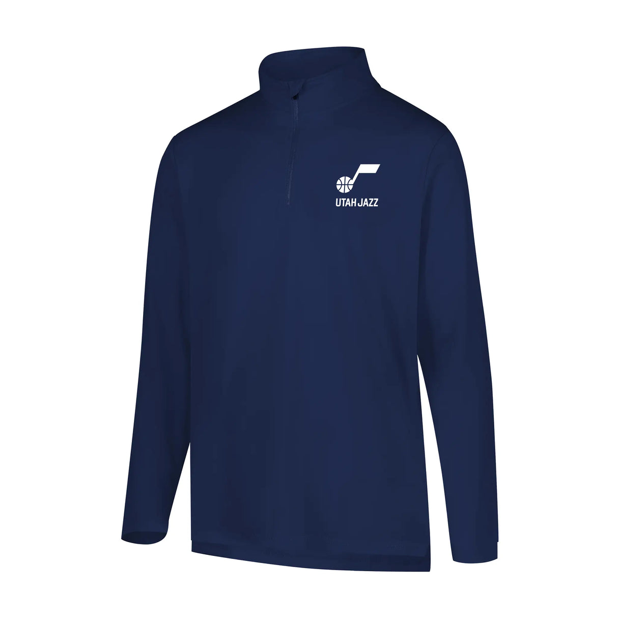 Ultra Game Men's NBA Official Super Soft Quarter Zip Long Sleeve T-Shirt | Utah Jazz