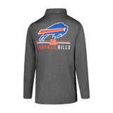 Ultra Game Men's NFL Official Super Soft Quarter Zip Long Sleeve T-Shirt | Buffalo Bills | Heather Charcoal