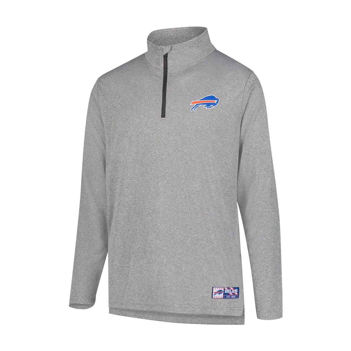 Ultra Game Men's NFL Official Super Soft Quarter Zip Long Sleeve T-Shirt