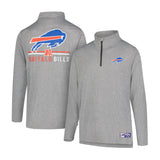 Ultra Game Men's NFL Official Super Soft Quarter Zip Long Sleeve T-Shirt | Buffalo Bills
