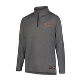 Ultra Game Men's NFL Official Super Soft Quarter Zip Long Sleeve T-Shirt | Chicago Bears | Heather Charcoal