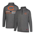 Ultra Game Men's NFL Official Super Soft Quarter Zip Long Sleeve T-Shirt | Chicago Bears