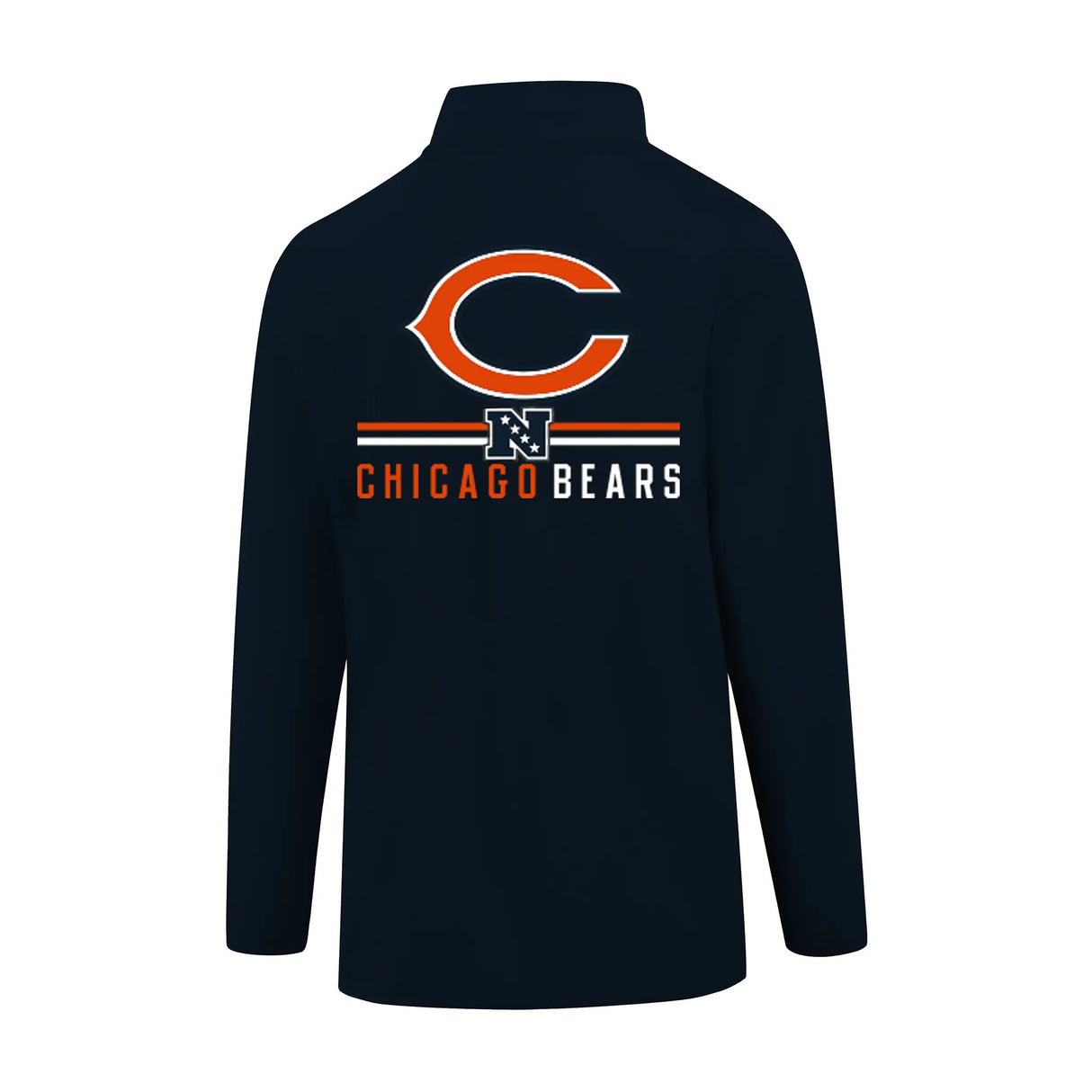 Ultra Game Men's NFL Official Super Soft Quarter Zip Long Sleeve T-Shirt | Chicago Bears | Team Color