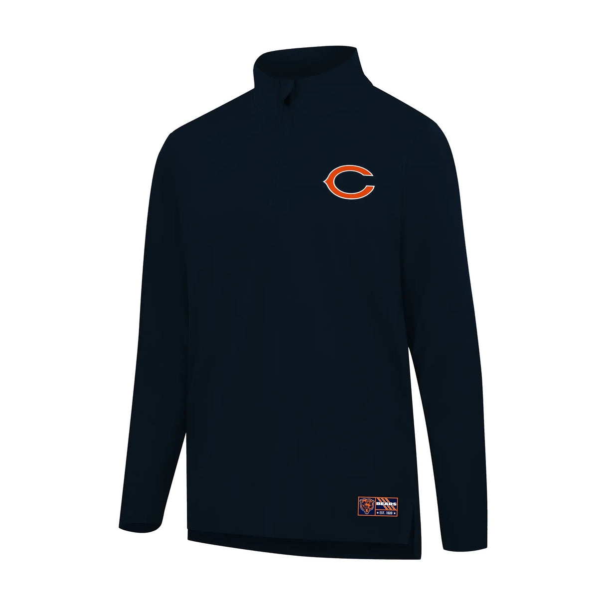 Ultra Game Men's NFL Official Super Soft Quarter Zip Long Sleeve T-Shirt