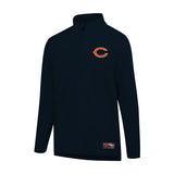 Ultra Game Men's NFL Official Super Soft Quarter Zip Long Sleeve T-Shirt | Chicago Bears | Team Color