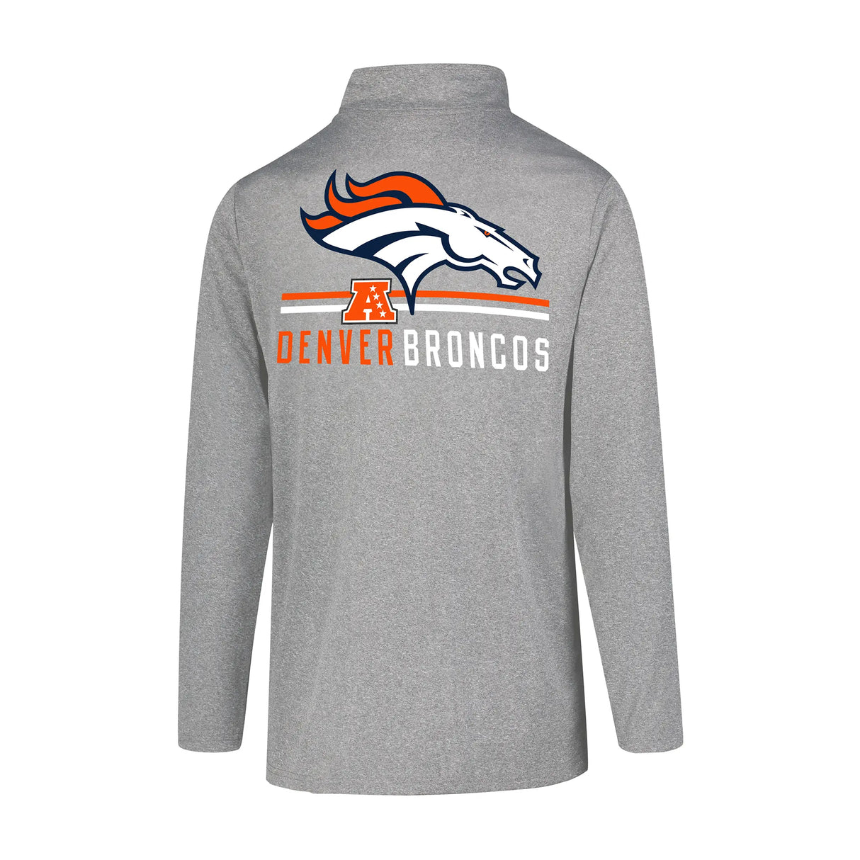 Ultra Game Men's NFL Official Super Soft Quarter Zip Long Sleeve T-Shirt | Denver Broncos