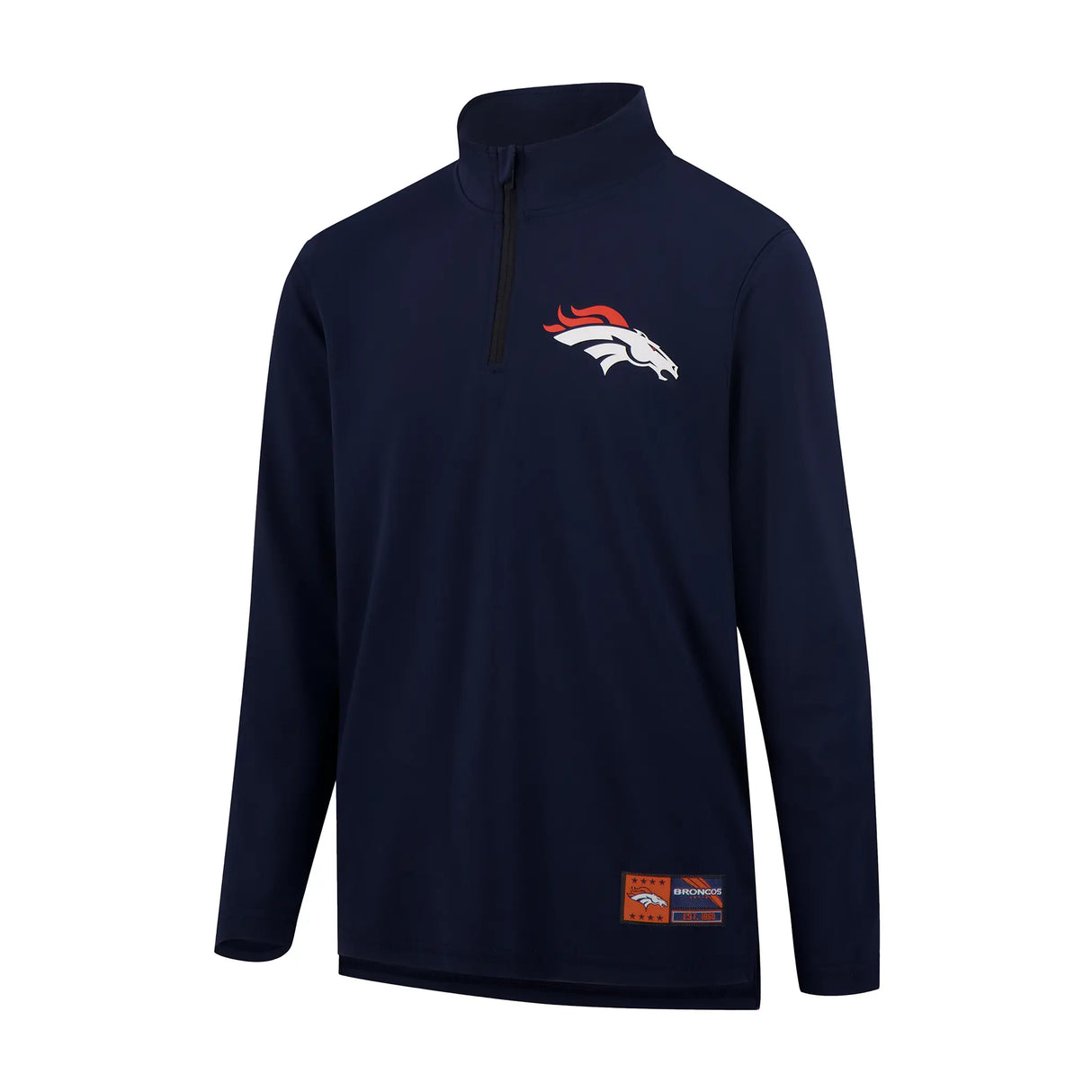 Ultra Game Men's NFL Official Super Soft Quarter Zip Long Sleeve T-Shirt