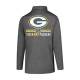 Ultra Game Men's NFL Official Super Soft Quarter Zip Long Sleeve T-Shirt | Green Bay Packers | Heather Charcoal